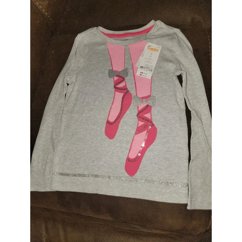Gymboree wild for horses ballet shoes top size 6 nwt